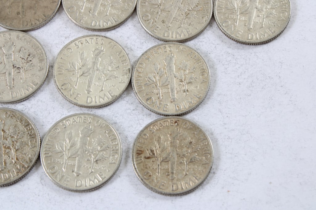 10 Silver Roosevelt Dimes - 8