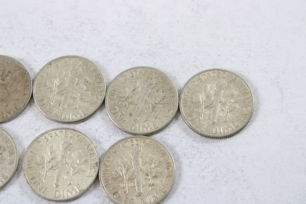 10 Silver Roosevelt Dimes - 9