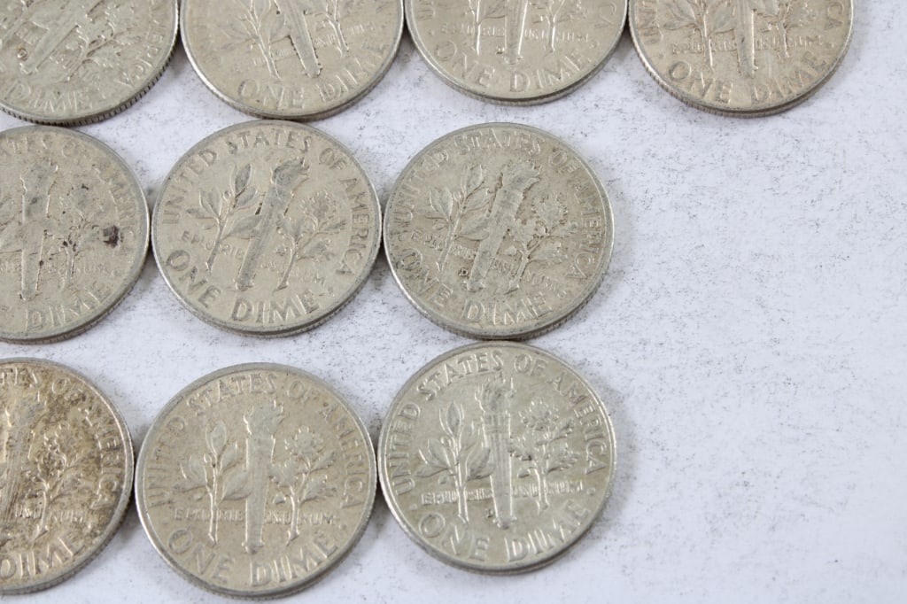 10 Silver Roosevelt Dimes - 8
