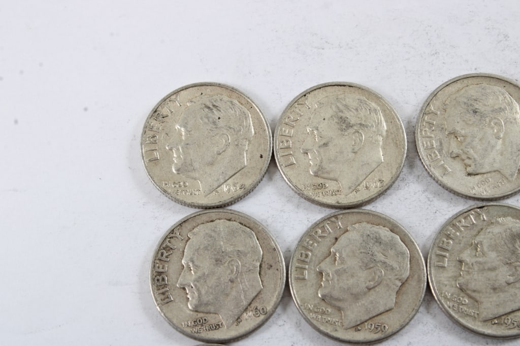 10 Silver Roosevelt Dimes - 2