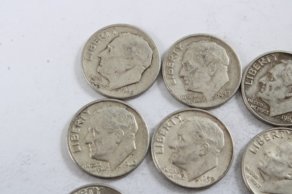10 Silver Roosevelt Dimes - 2