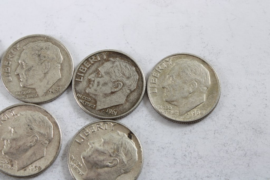 10 Silver Roosevelt Dimes - 5