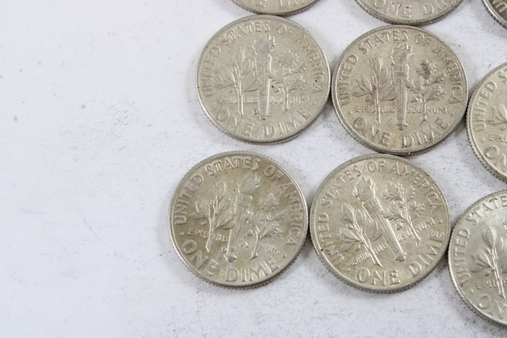 10 Silver Roosevelt Dimes - 7