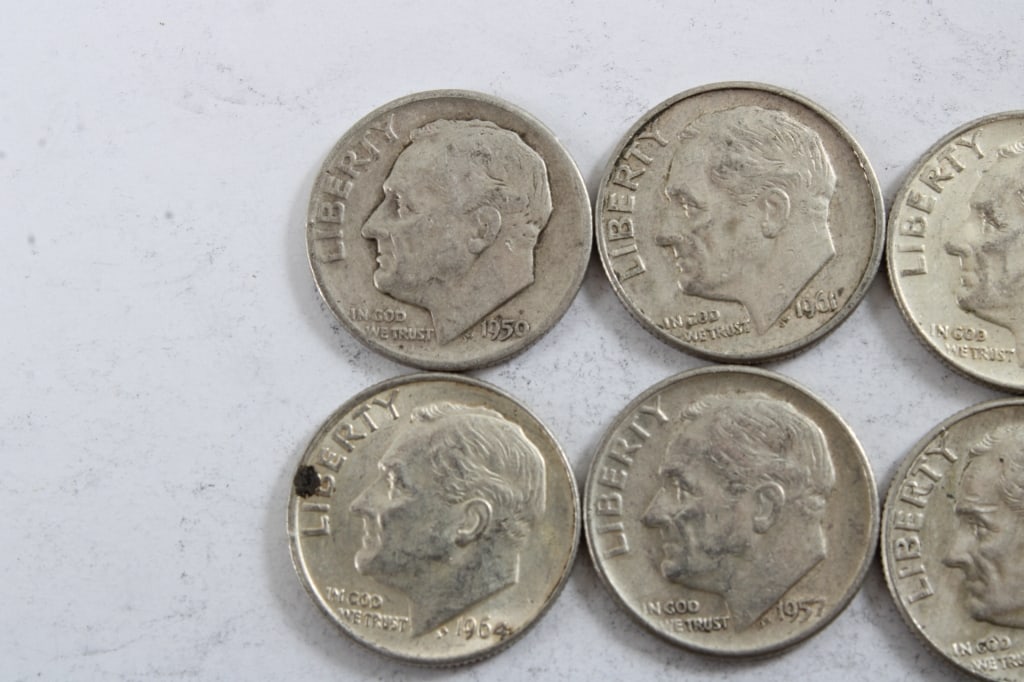 10 Silver Roosevelt Dimes - 2