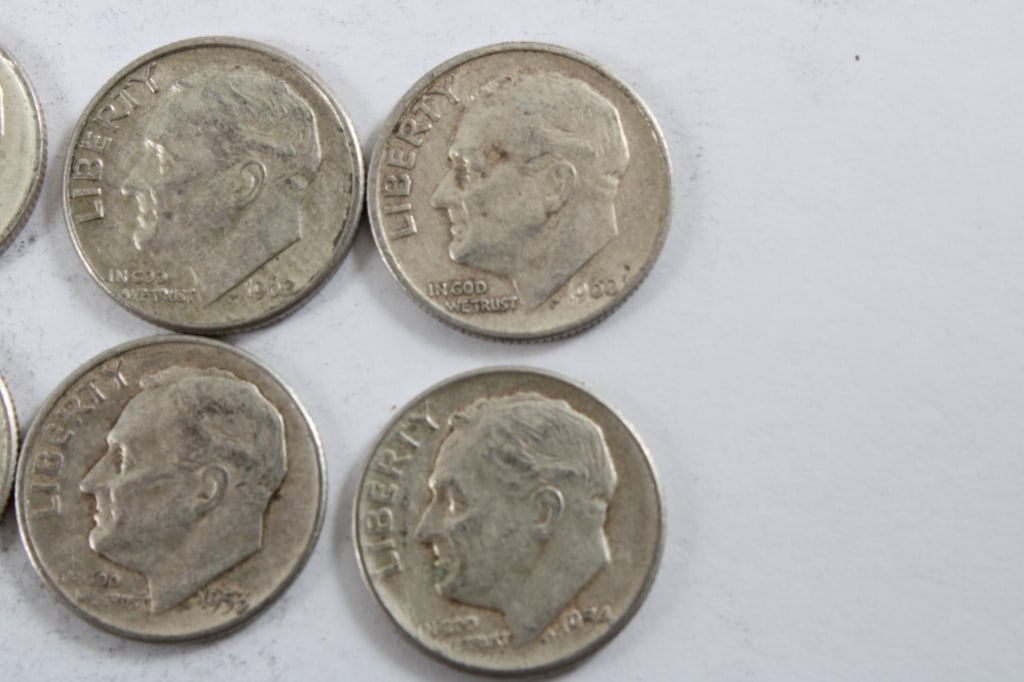 10 Silver Roosevelt Dimes - 4