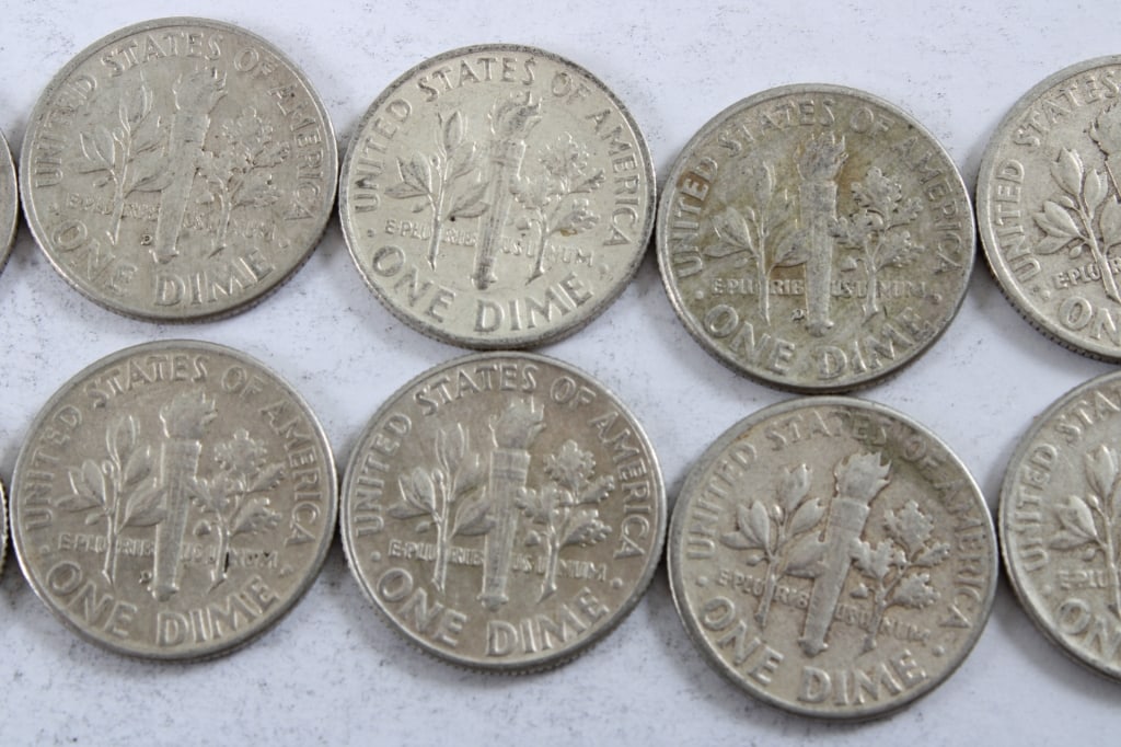 10 Silver Roosevelt Dimes - 6