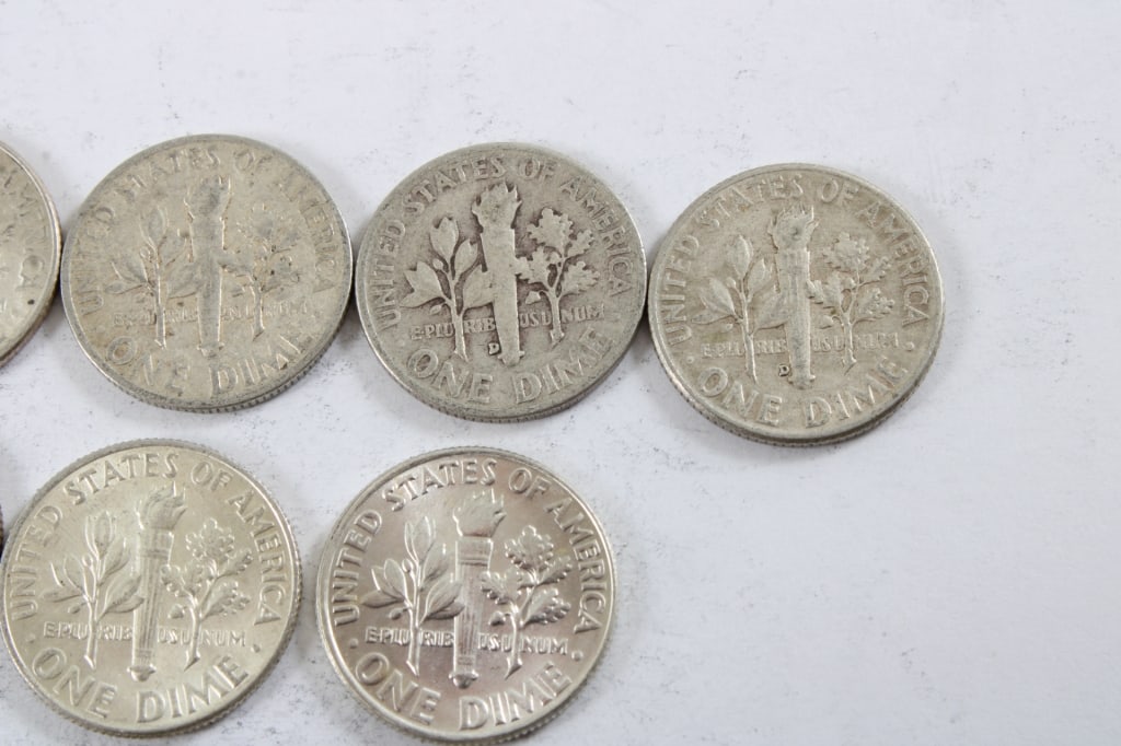 10 Silver Roosevelt Dimes - 7