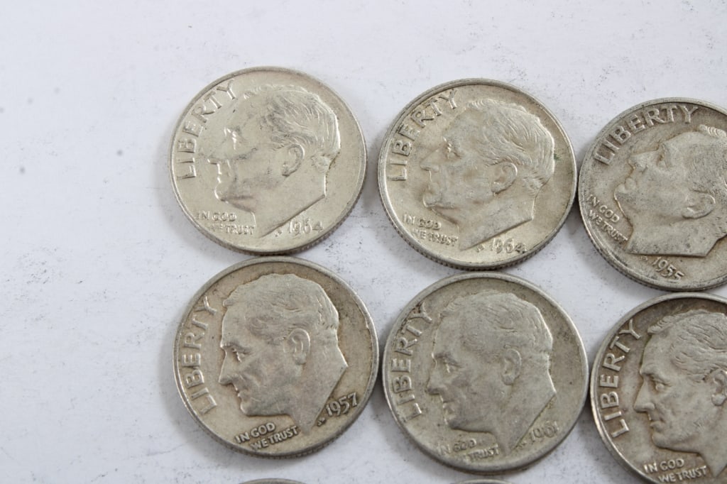 10 Silver Roosevelt Dimes - 2