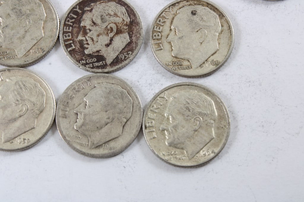 10 Silver Roosevelt Dimes - 4