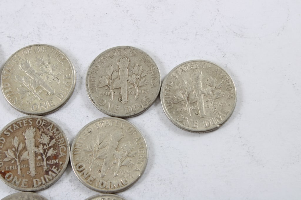 10 Silver Roosevelt Dimes - 8