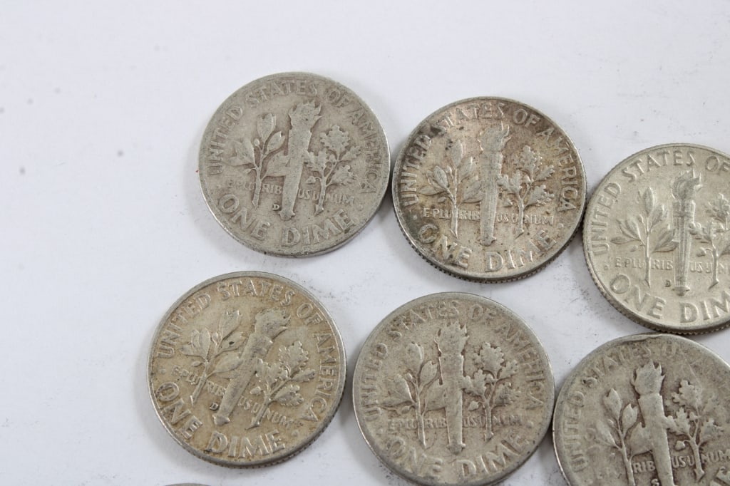 10 Silver Roosevelt Dimes - 6