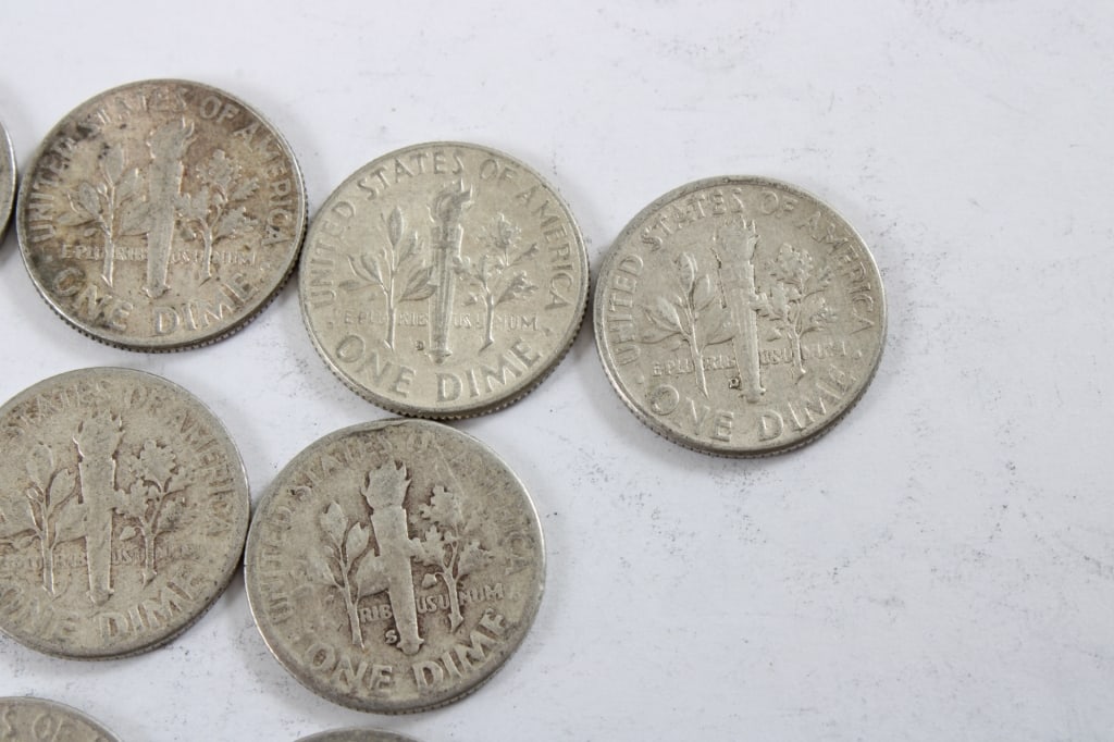 10 Silver Roosevelt Dimes - 7