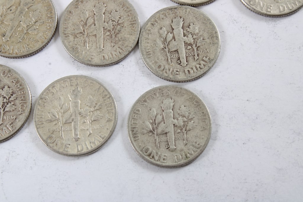 10 Silver Roosevelt Dimes - 8