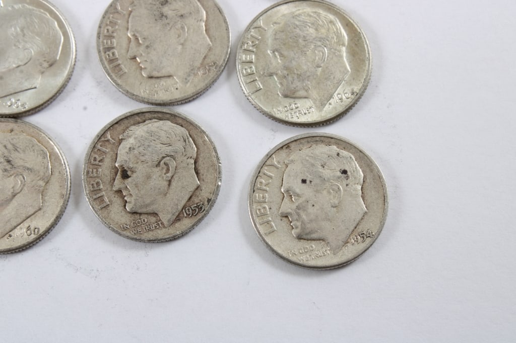 10 Silver Roosevelt Dimes - 4
