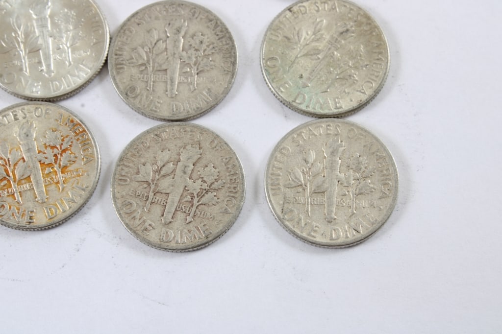 10 Silver Roosevelt Dimes - 8