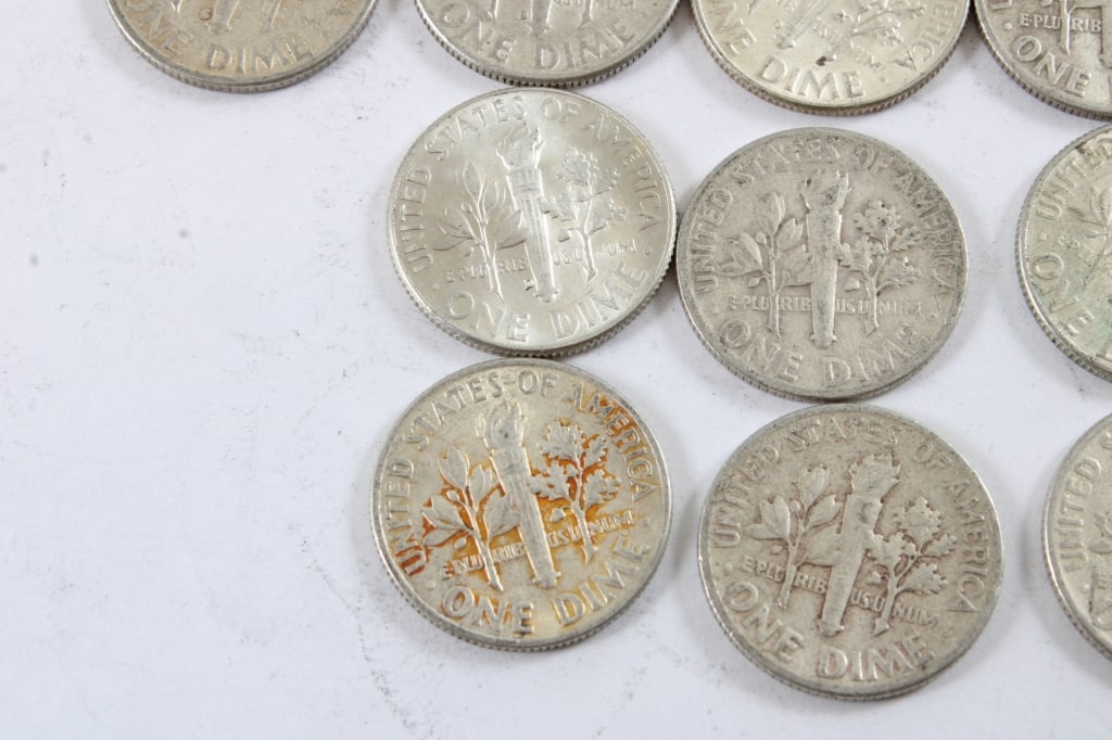 10 Silver Roosevelt Dimes - 9