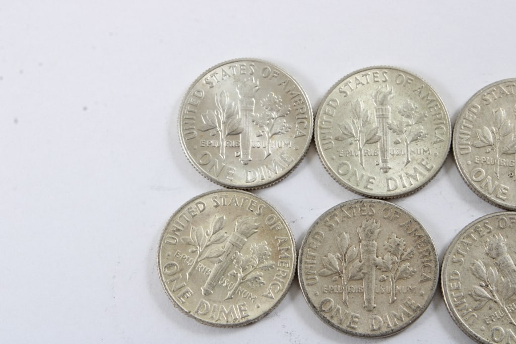 10 Silver Roosevelt Dimes - 5