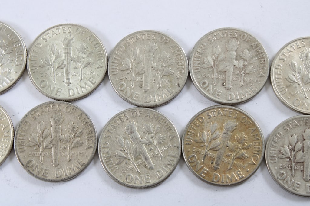 10 Silver Roosevelt Dimes - 6