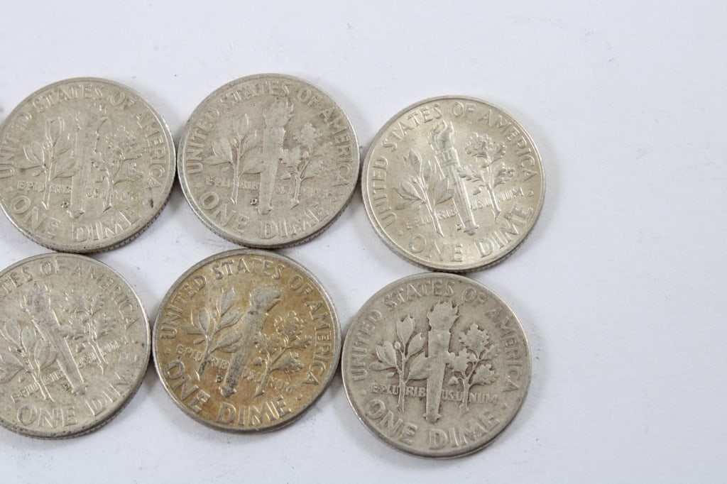 10 Silver Roosevelt Dimes - 7