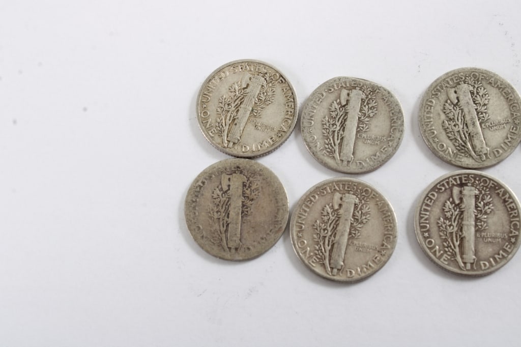 10 Silver Mercury Dimes - 2