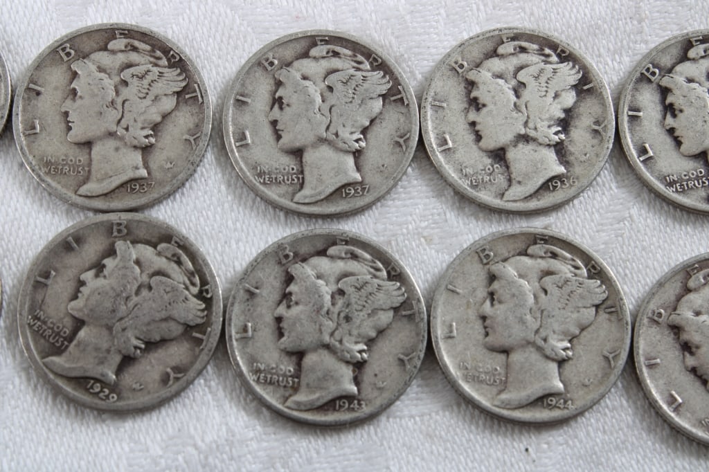 10 Silver Mercury Dimes - 3