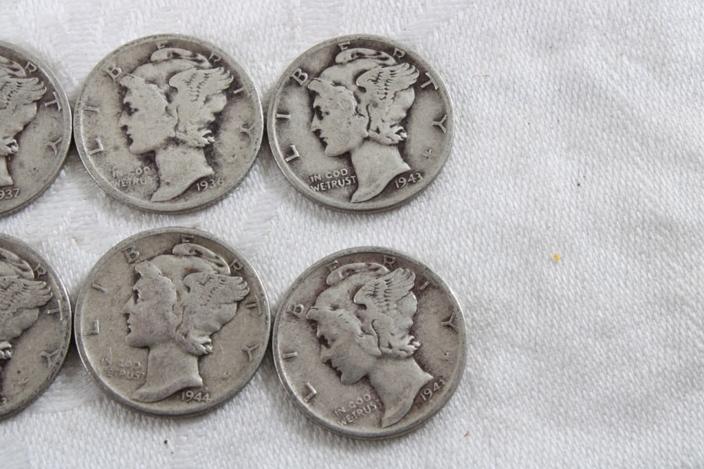 10 Silver Mercury Dimes - 4