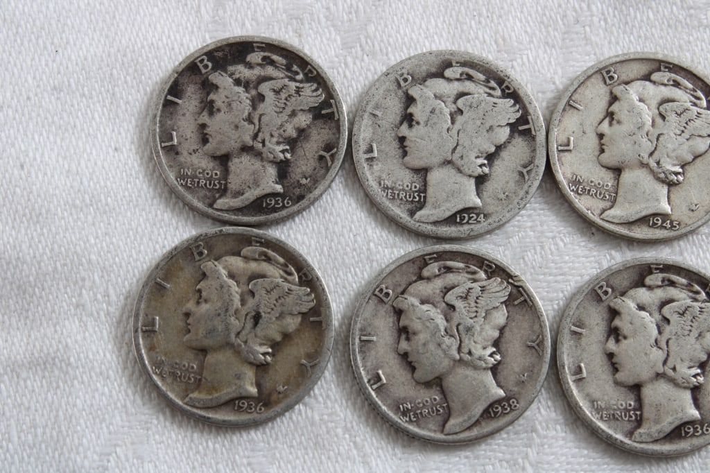 10 Silver Mercury Dimes - 2
