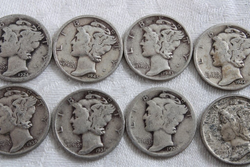 10 Silver Mercury Dimes - 3