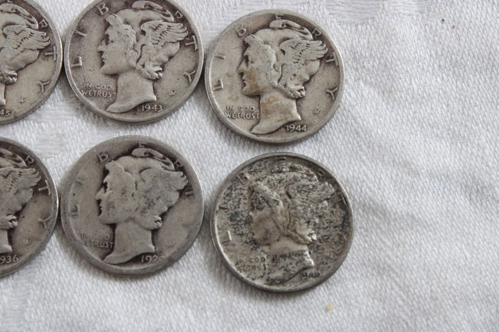 10 Silver Mercury Dimes - 4