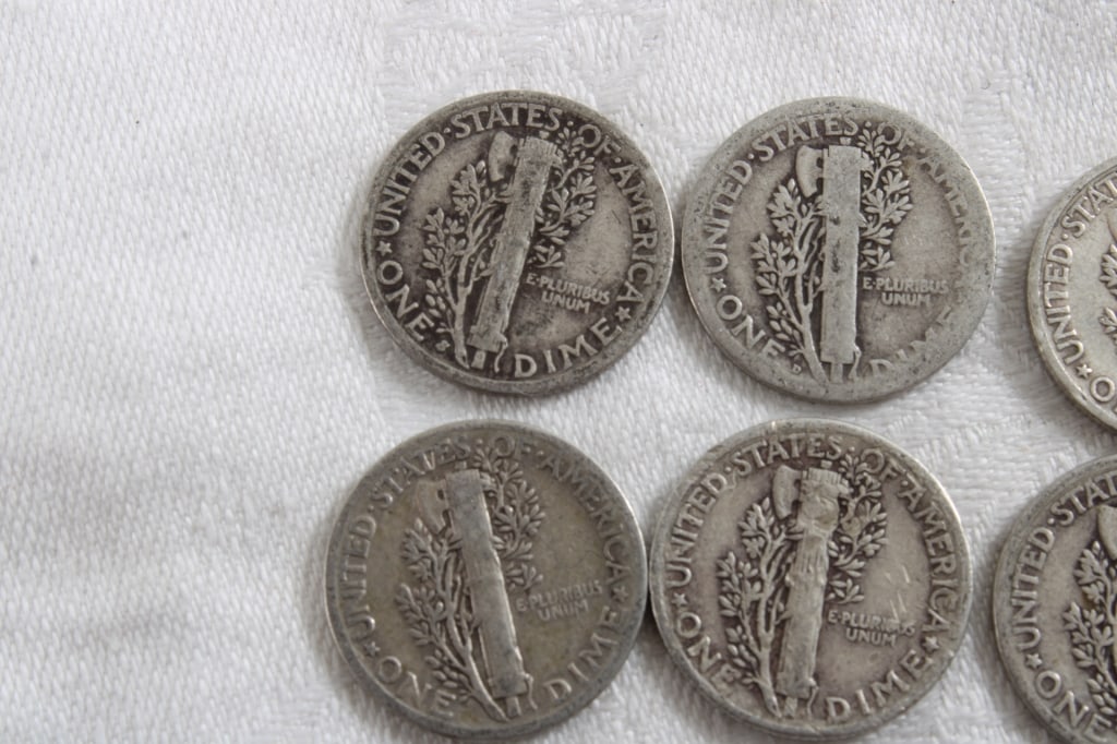 10 Silver Mercury Dimes - 5