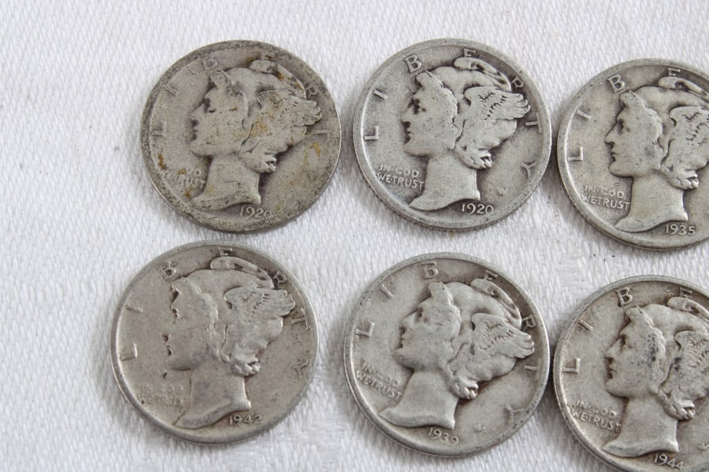 10 Silver Mercury Dimes - 2