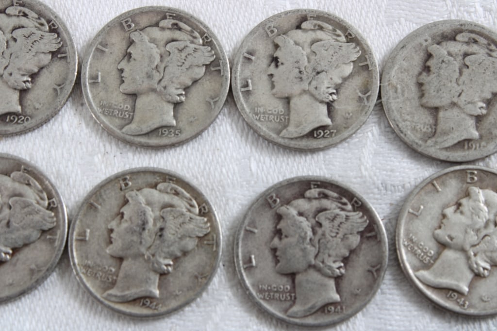 10 Silver Mercury Dimes - 3