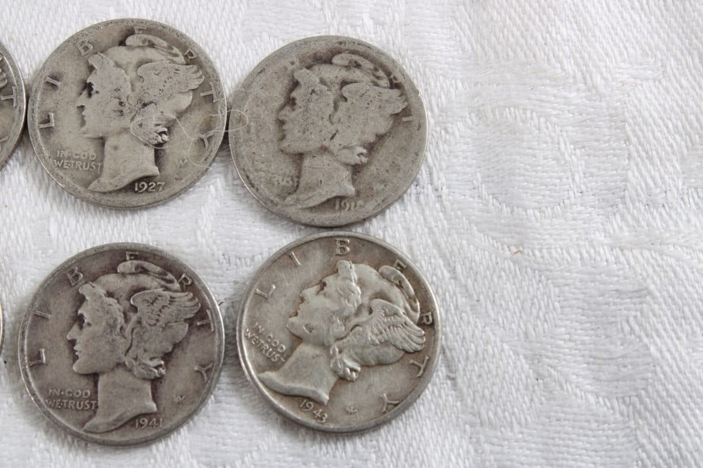 10 Silver Mercury Dimes - 4