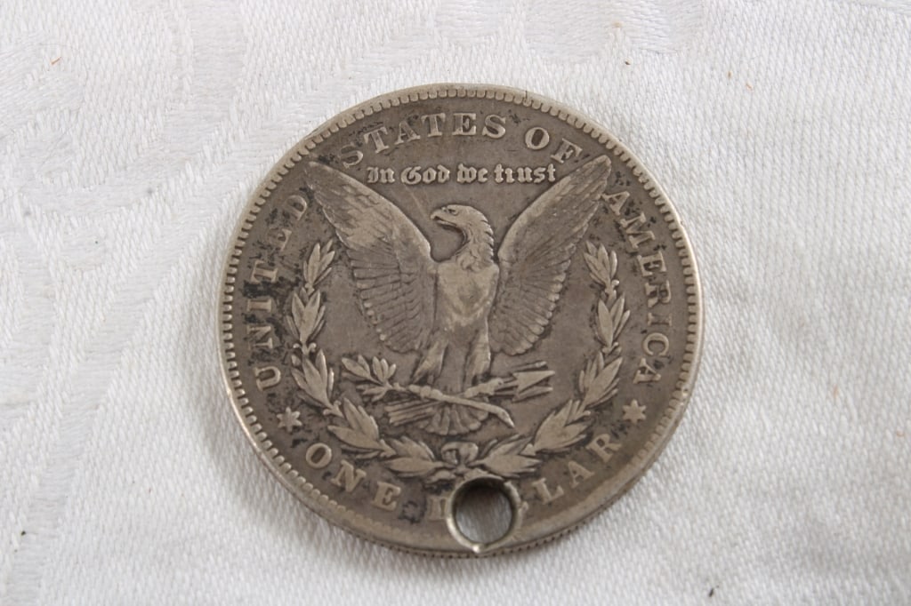 1879 Silver Dollar with Hole - 2