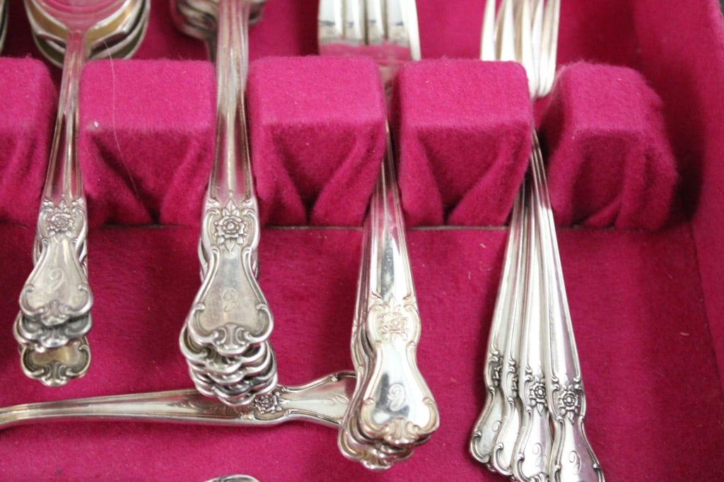 56 Piece Set Old Company Silver Plate Flatware - 12