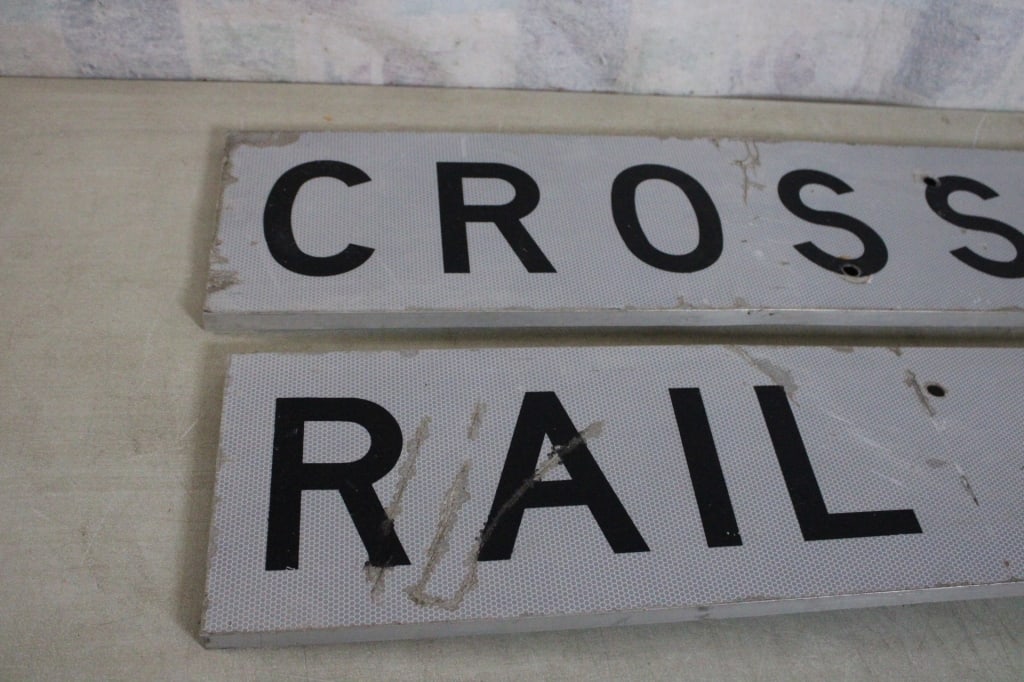 Railroad Crossing Reflective Metal Sign 48" x 9" - 2