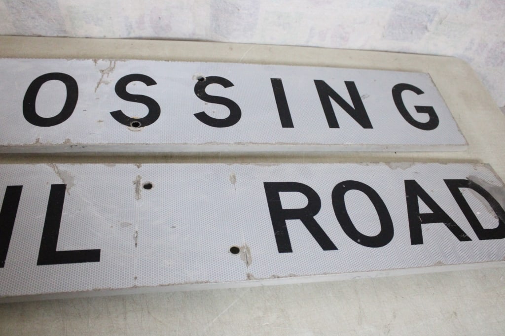 Railroad Crossing Reflective Metal Sign 48" x 9" - 4