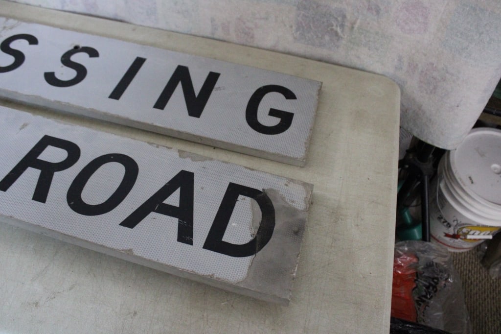 Railroad Crossing Reflective Metal Sign 48" x 9" - 5