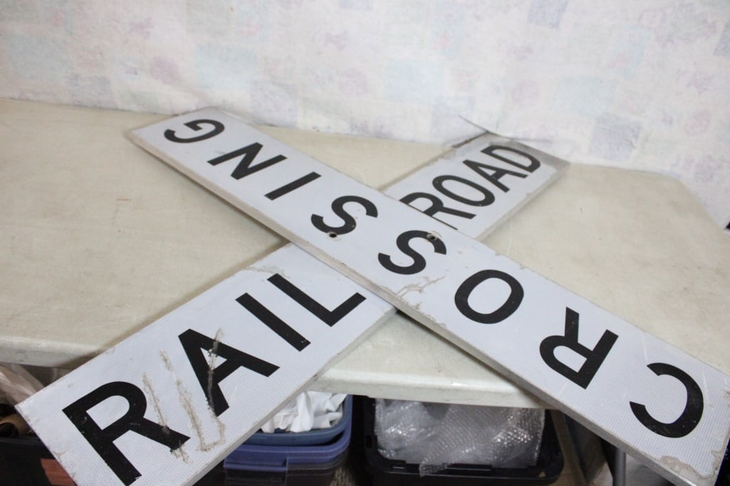 Railroad Crossing Reflective Metal Sign 48" x 9" - 6