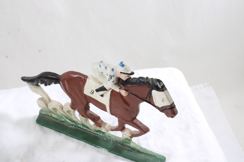 Cast Iron Slugger Ball Player Bank, Race Horse - 15