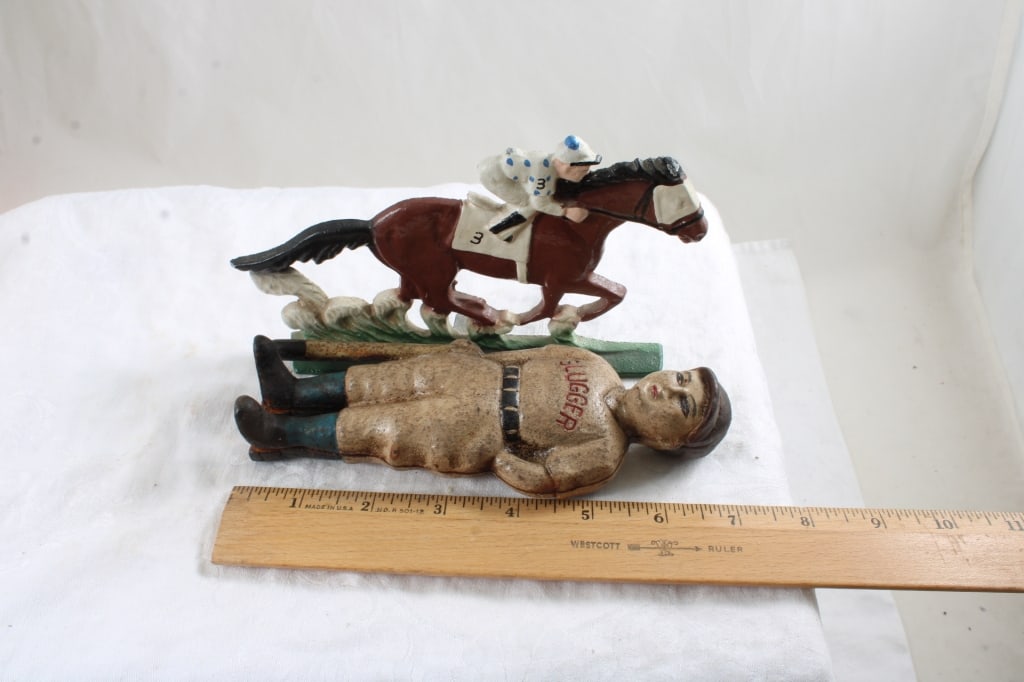 Cast Iron Slugger Ball Player Bank, Race Horse - 18