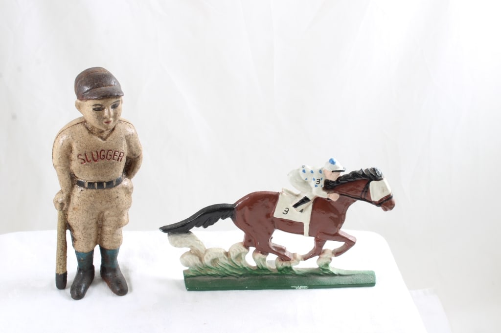 Cast Iron Slugger Ball Player Bank, Race Horse (1 of 18)