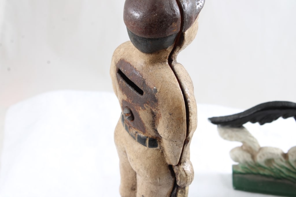 Cast Iron Slugger Ball Player Bank, Race Horse - 5