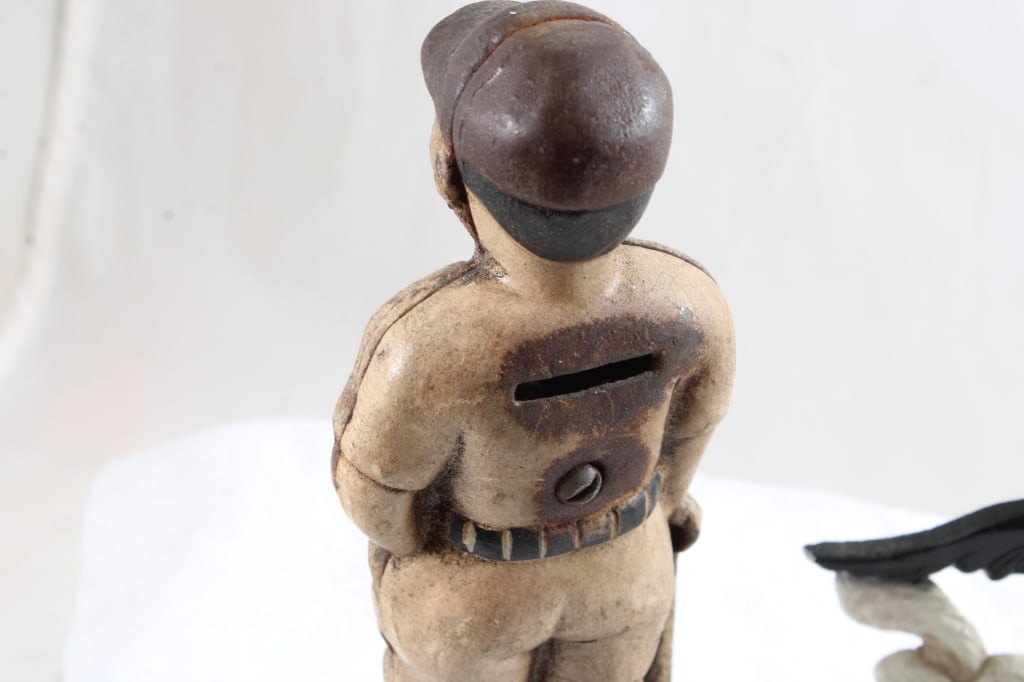 Cast Iron Slugger Ball Player Bank, Race Horse - 7