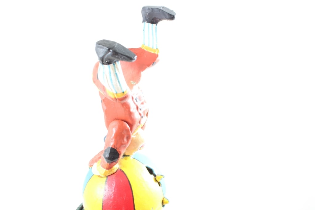 Cast Iron Mechanical Clown on Globe Bank - 7