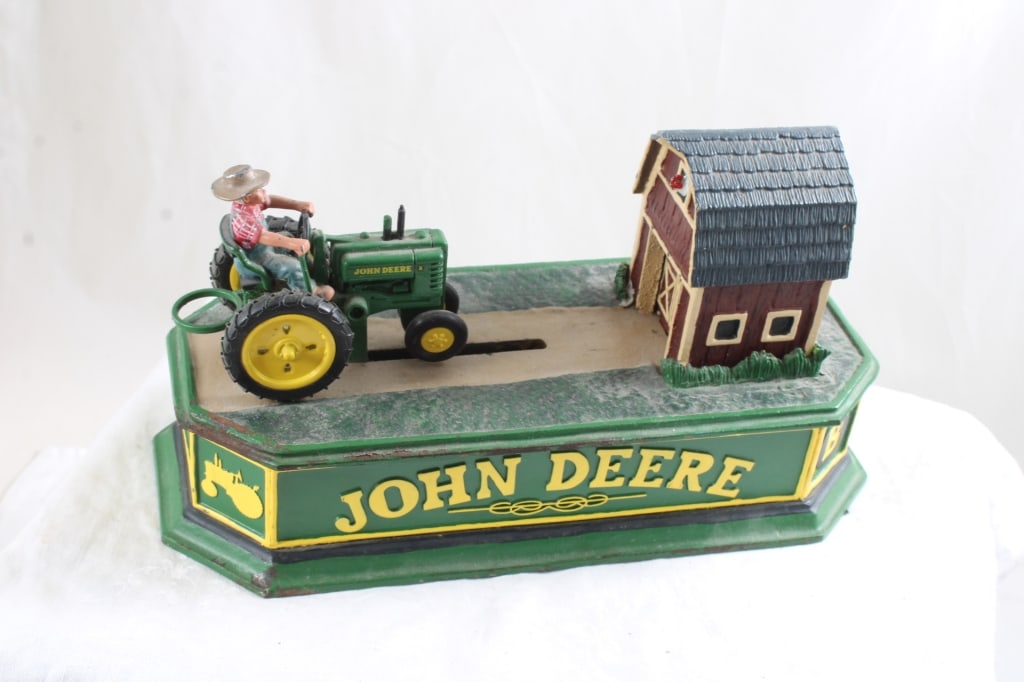 Cast Iron John Deere Franklin Mint Mechanical Bank - 3