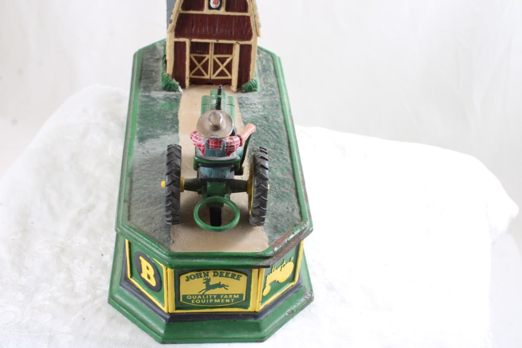 Cast Iron John Deere Franklin Mint Mechanical Bank - 4