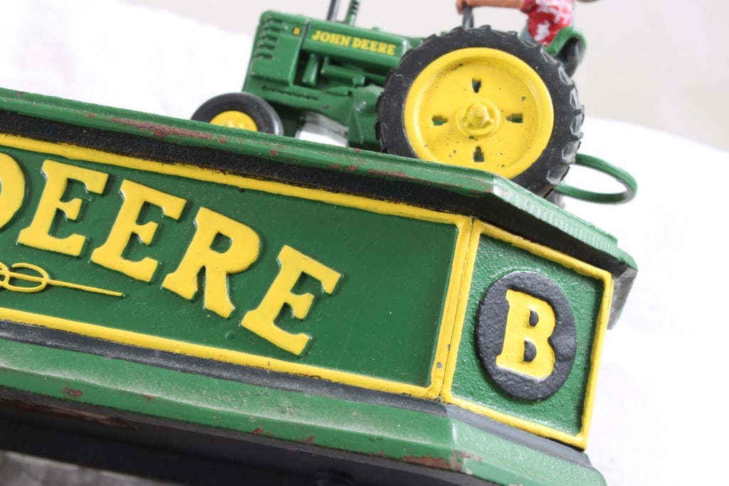 Cast Iron John Deere Franklin Mint Mechanical Bank - 6