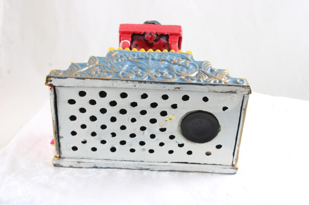 Cast Iron Magician Hat Trick Mechanical Bank Works - 13