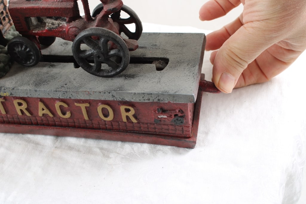 Cast Iron Tractor Mechanical Bank Works - 5